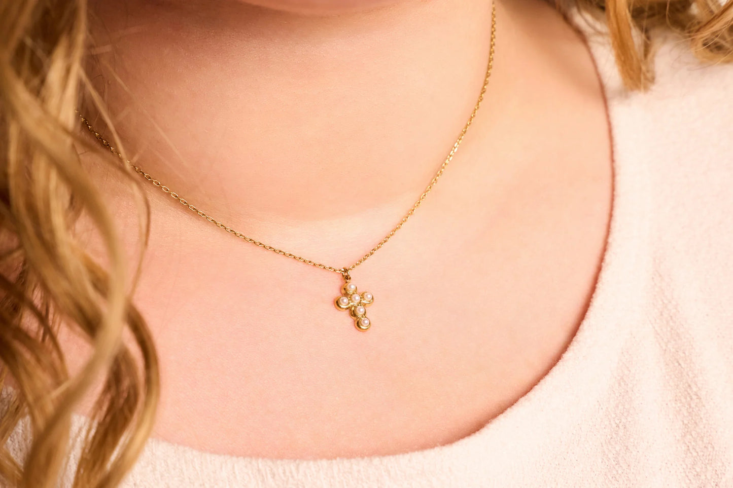 Pearl Cross Necklace