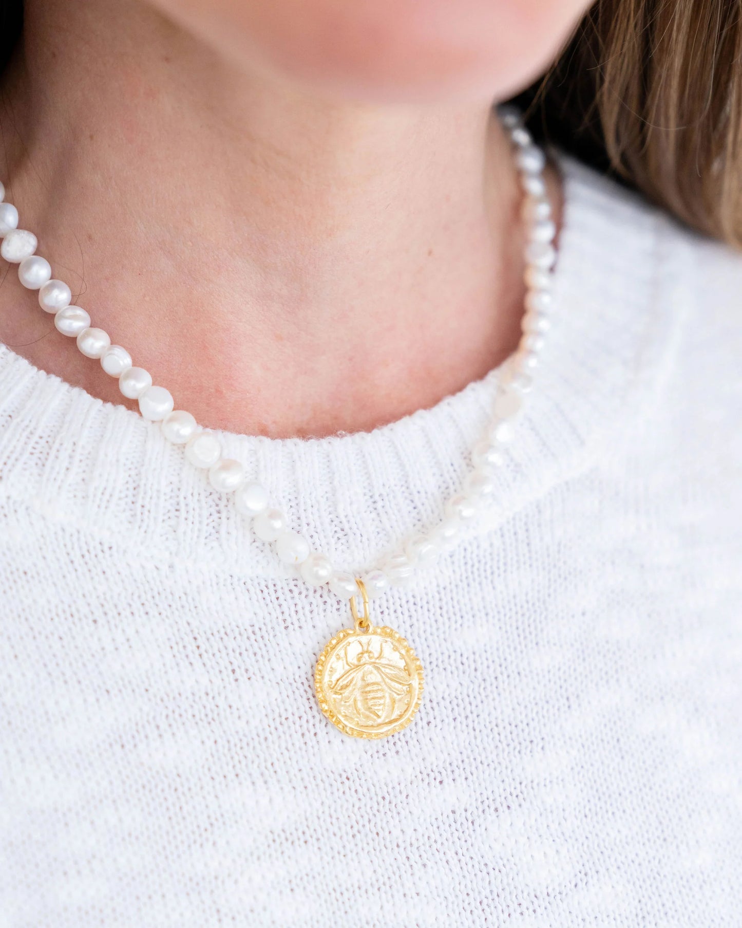 Bee + Pearl Necklace