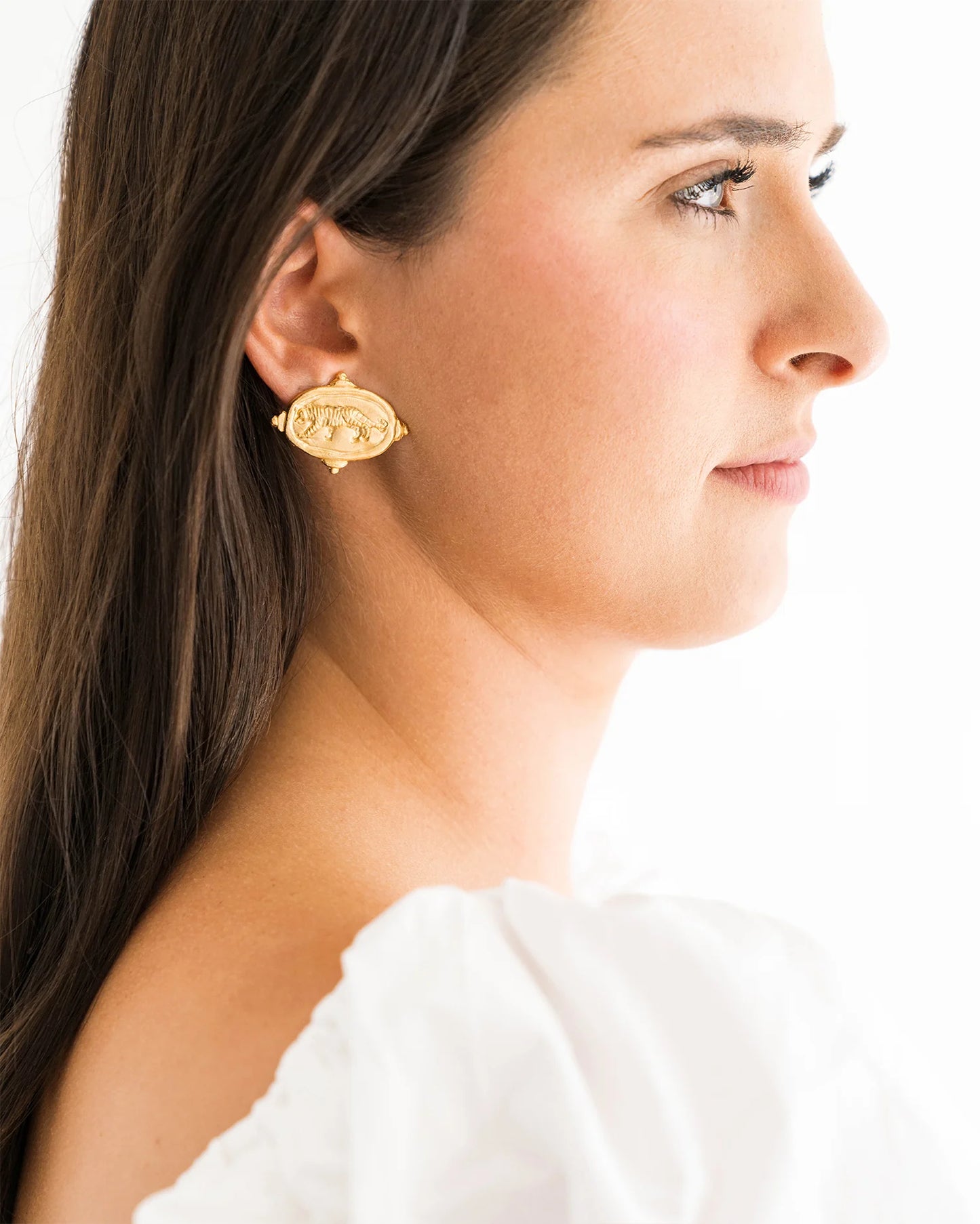 Tiger Intaglio Studs