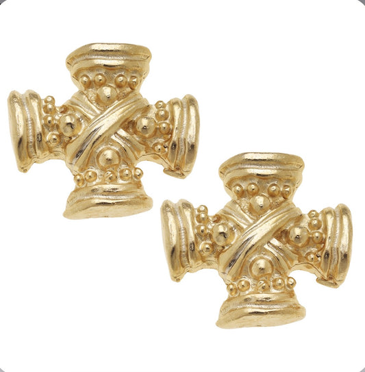 French Cross Earrings
