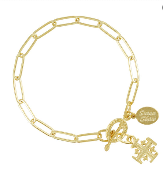 Jerusalem Cross Paperclip Bracelet